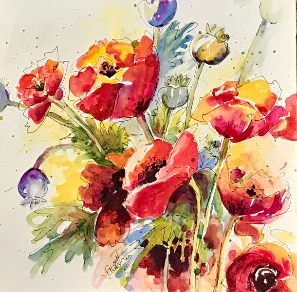 SOLD - POPPIES MAKE ME HAPPY