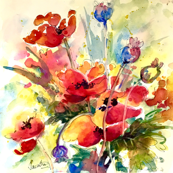 POPPIES MAKE ME HAPPY (2) SOLD