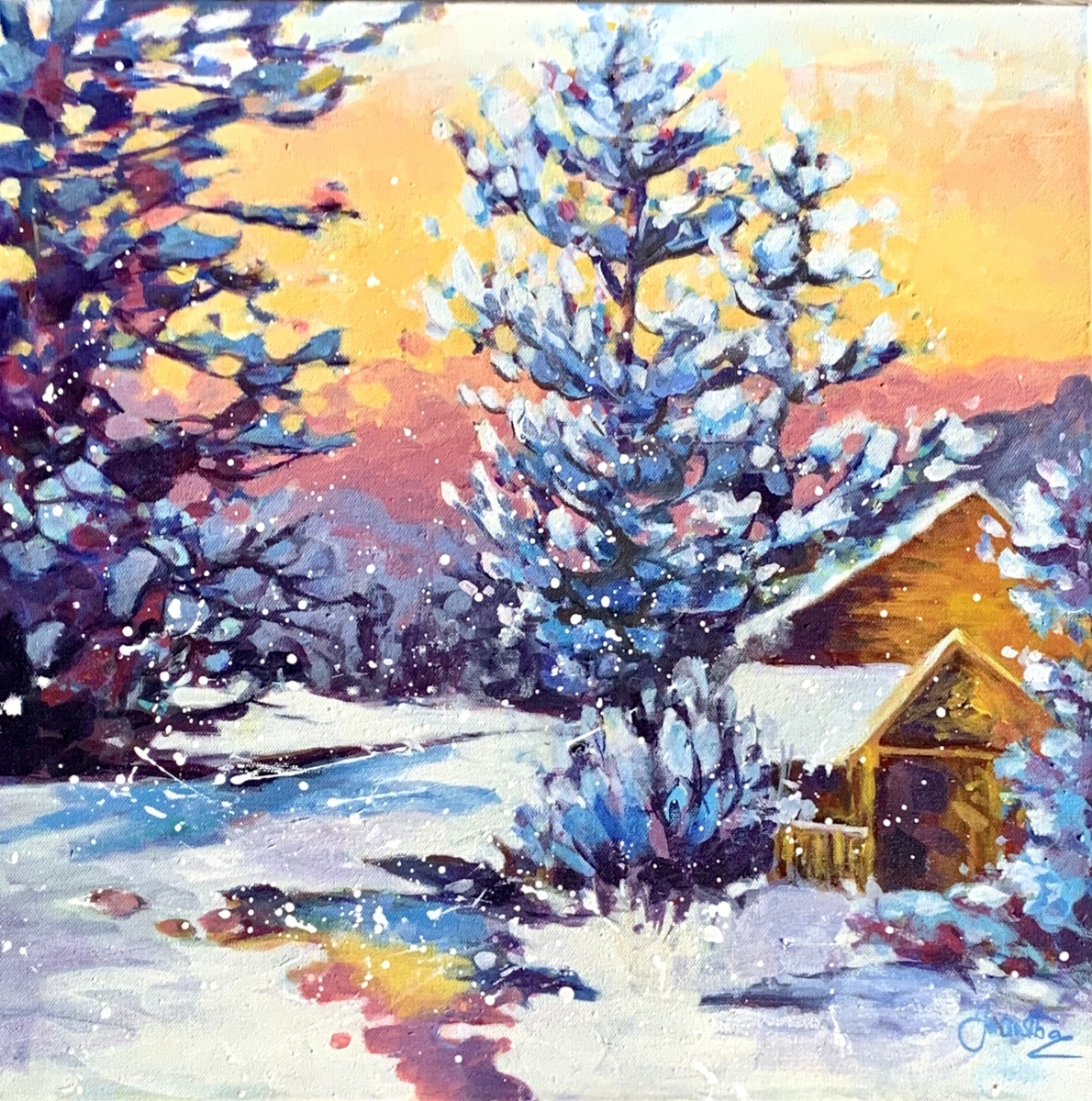 SOLD - CABIN IN THE SNOW